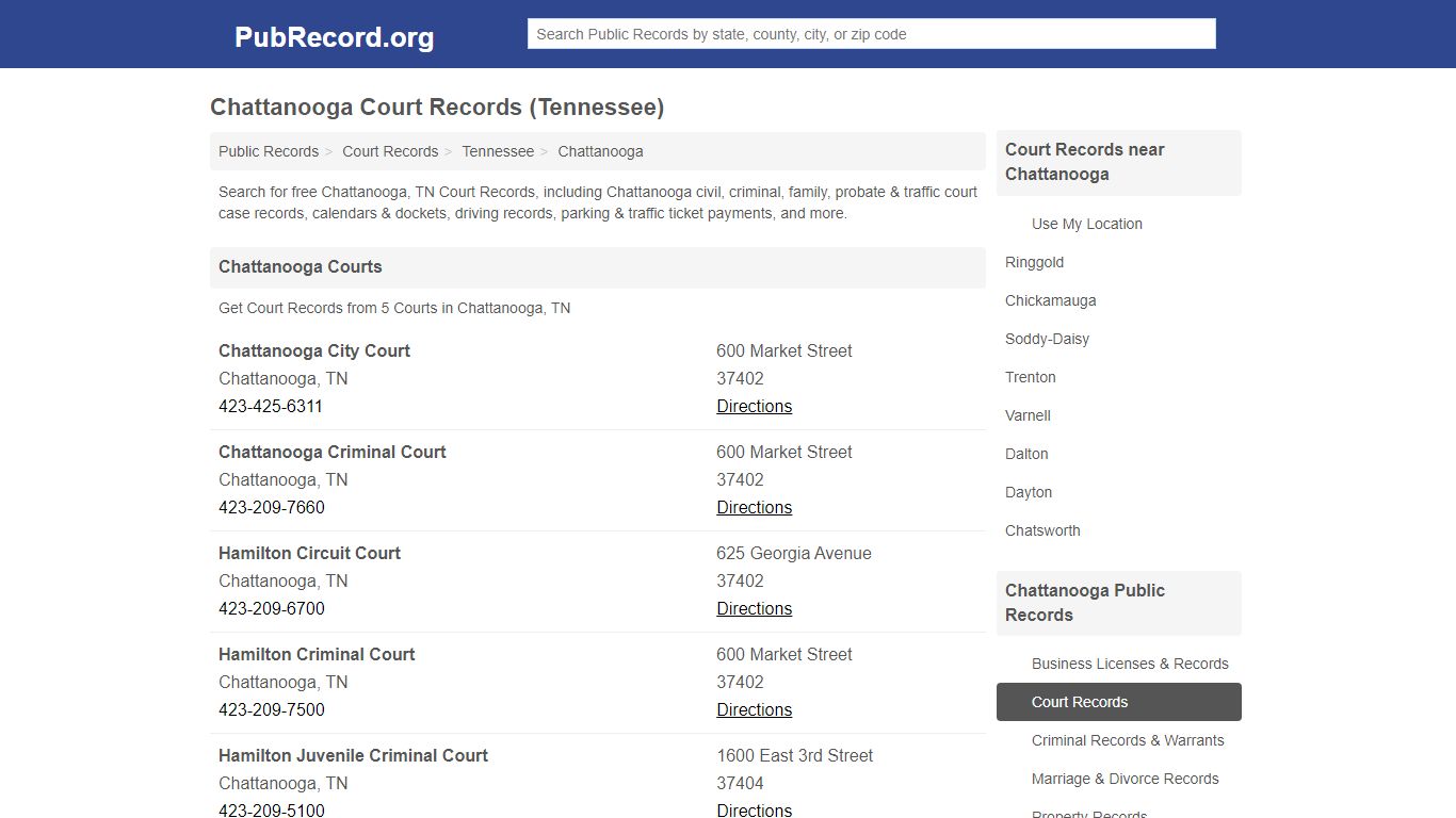 Free Chattanooga Court Records (Tennessee Court Records)